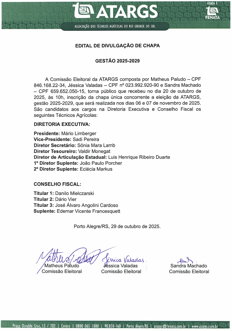 atargs divulgacao chapa